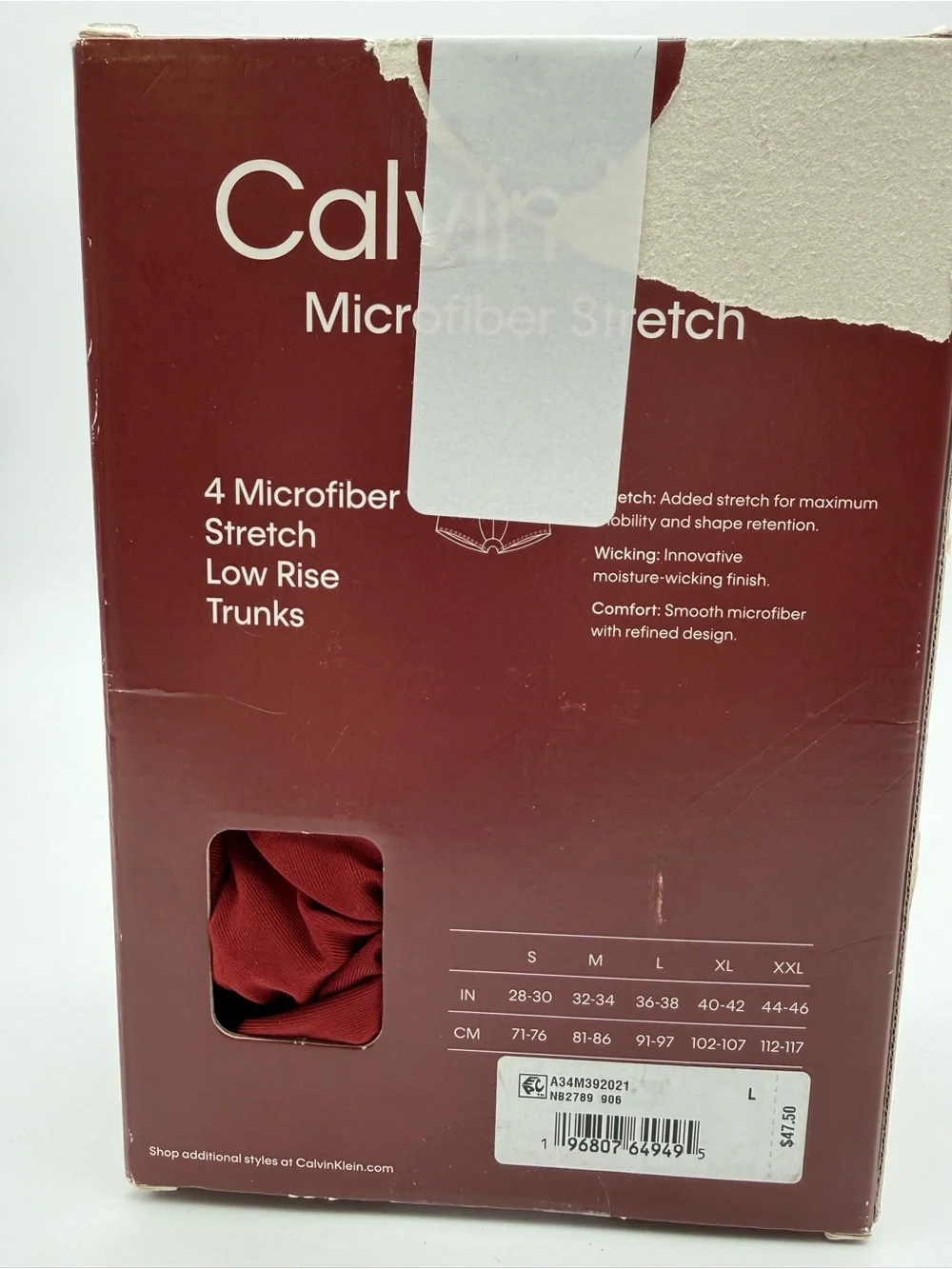 Calvin Klein Microfiber Stretch Low Rise Trunk - Black & Maroon (3 pack) - Picture 3 of 6